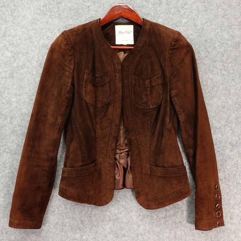 Vintage Steampunk Suede Cropped Jacket Women XS Victorian Fall TRACY REESE 90s